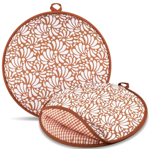 Honeydak 2 Pcs 12 Inch Tortilla Warmer Pouch Microwavable Insulated Cloth Pouch Mexican De Barro Talavera Tortillero Fabric Tortilla Keeper Taco Holder for Tortillas Tacos Naan Pizza Rolls - Image 1