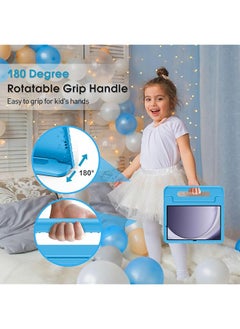 Procases Kids Case For Galaxy Tab A9 Plus 2023 Shockproof Lightweight Kids Friendly Case With Convertible Handle Stand For Girls Boys Children Toddler Baby -Blue  - Image 4