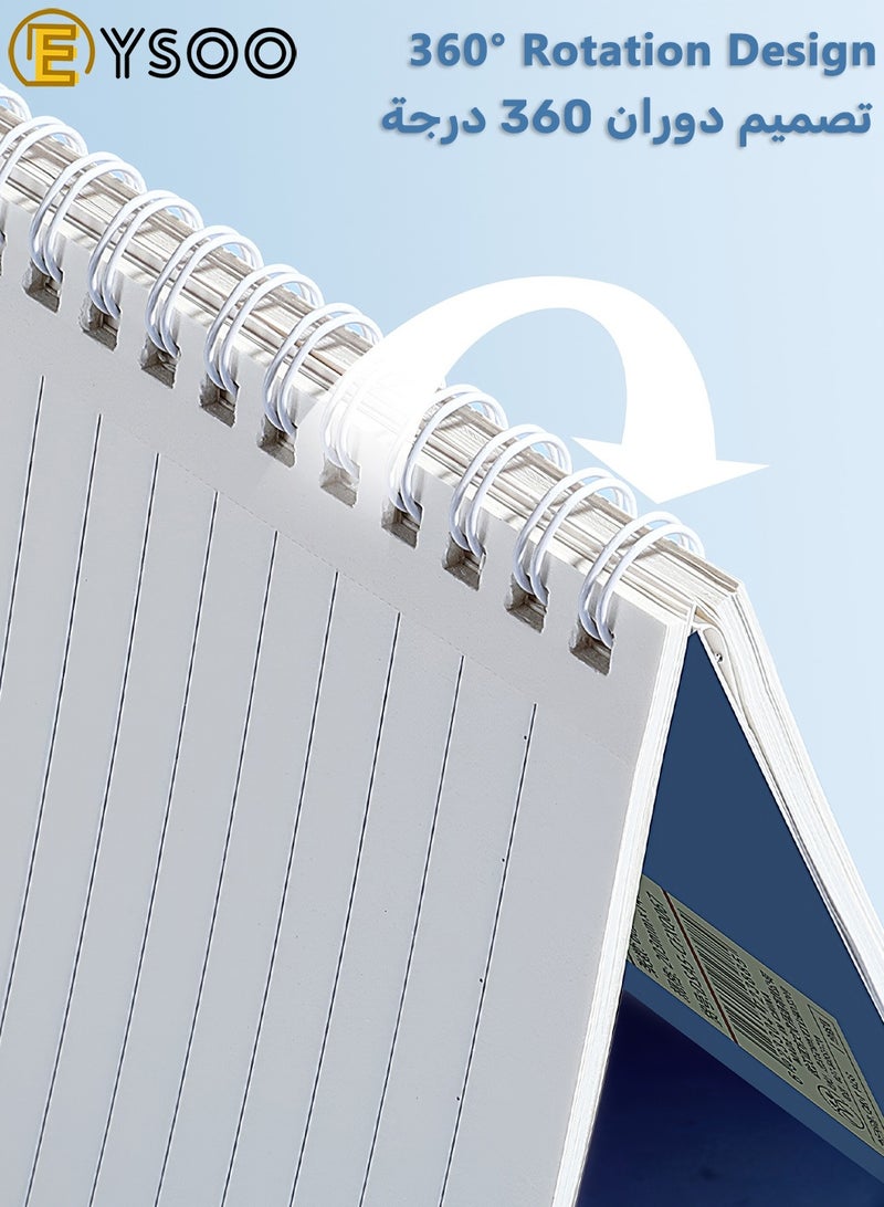  إيسو دفاتر ملاحظات EYSOO الحلزونية A5، عبوة من 4 قطع، ورق مسطر، 60 ورقة / 120 صفحة، غلاف مقوى، دفتر ملاحظات حلزوني مسطر للكتابة في المكتب والمدرسة - Image 5