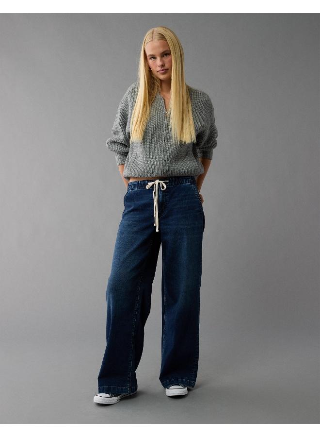 American Eagle AE Dreamy Drape Cozy Low-Rise Baggy Wide-Leg Jean  - Image 1