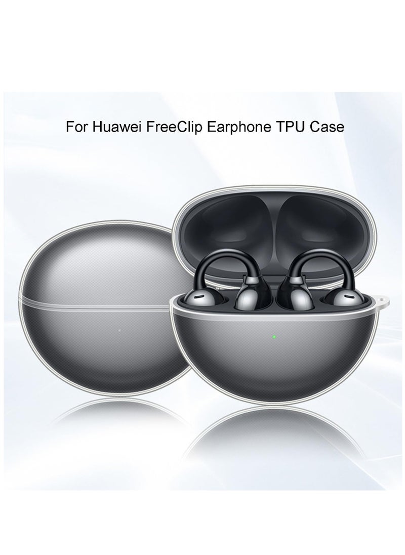 Generic - Silicone Carrying Case Earphone Shell Compatible with Huawei Free Clip Protective Scratch Cover with Carabiner - Image 1
