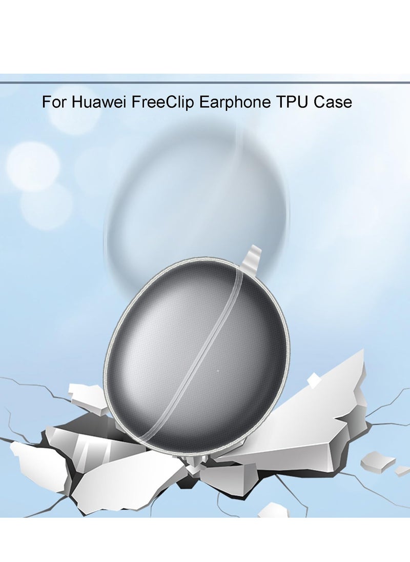 Generic - Silicone Carrying Case Earphone Shell Compatible with Huawei Free Clip Protective Scratch Cover with Carabiner - Image 1
