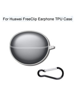 Silicone Carrying Case Earphone Shell Compatible with Huawei Free Clip Protective Scratch Cover with Carabiner