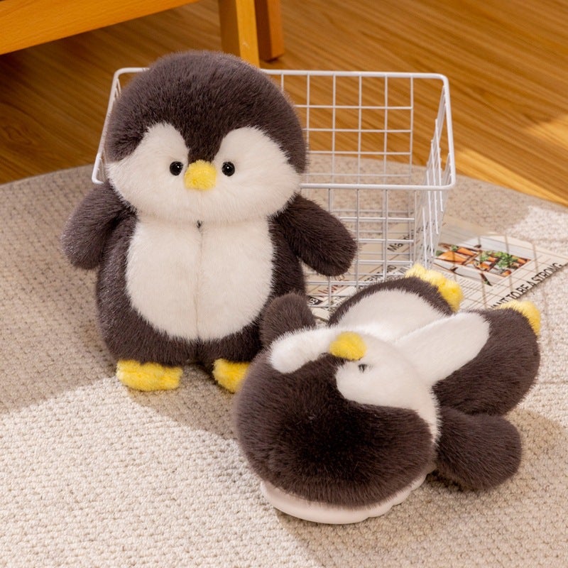 Cute Cartoon Penguin Pups Baby Plush Slippers Home Non-Slip Cotton Bag Female Plush Toy - Image 2