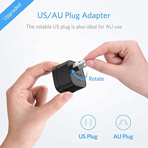 BESTEK محول السفر العالمي BESTEK 220V إلى 110V مع محول جهد 6A و 4 منافذ USB ومحول قابس عالمي (أسود) - Image 2