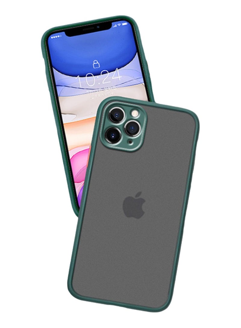 iPhone 16 Pro Max 6.9" Case - Translucent Hard Shell - Shockproof Case with Soft TPU Silicone Bumper (Dark Green) - Image 1