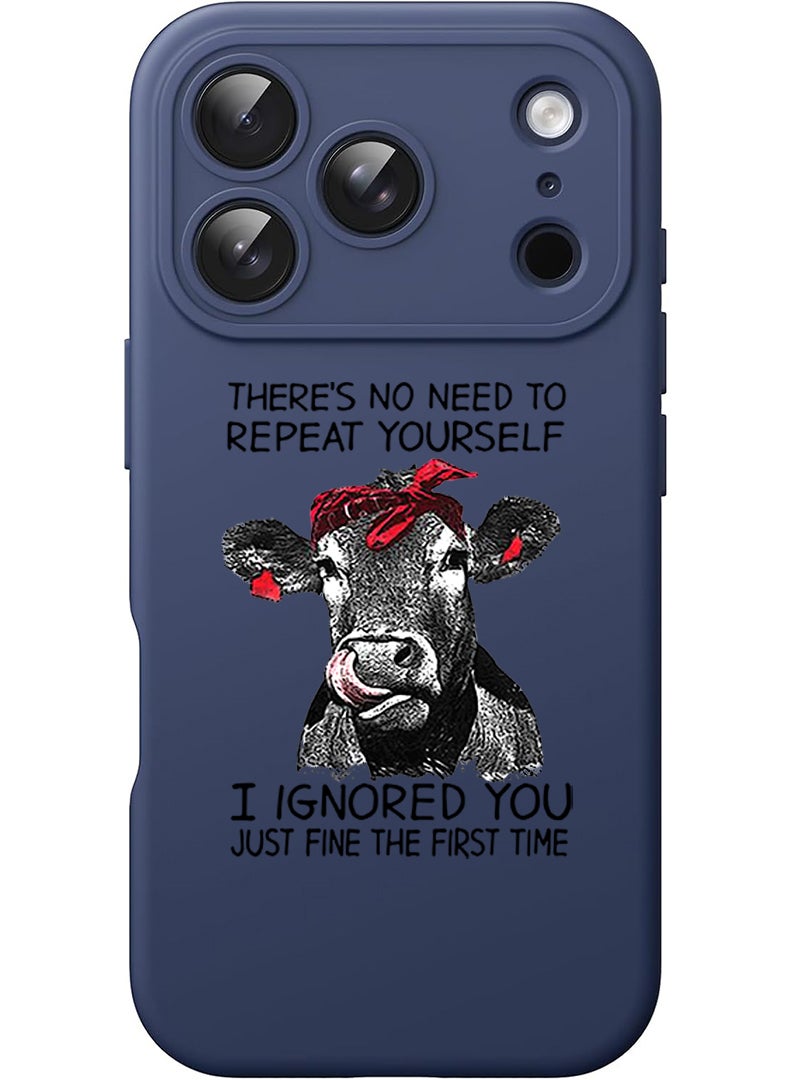 Theodor Protective Slim Fit Case Liquid Silicone Cover with Full Body Protection Anti-Scratch Shockproof Case For Apple iPhone 17 Pro (Blue) there is no ned to repeat yourself - Image 1