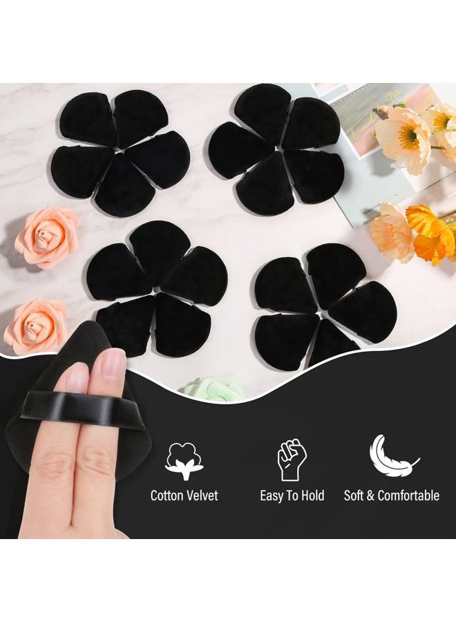 Thrilez 20pcs Triangle Powder Puff, Loose Powder Puffs Makeup Puff for Face Powder, Setting Powder Puff for Make Up, Face Puff Pads for Press Powder, Sponge Powder Applicator for Face and Eye (Black) - Image 2