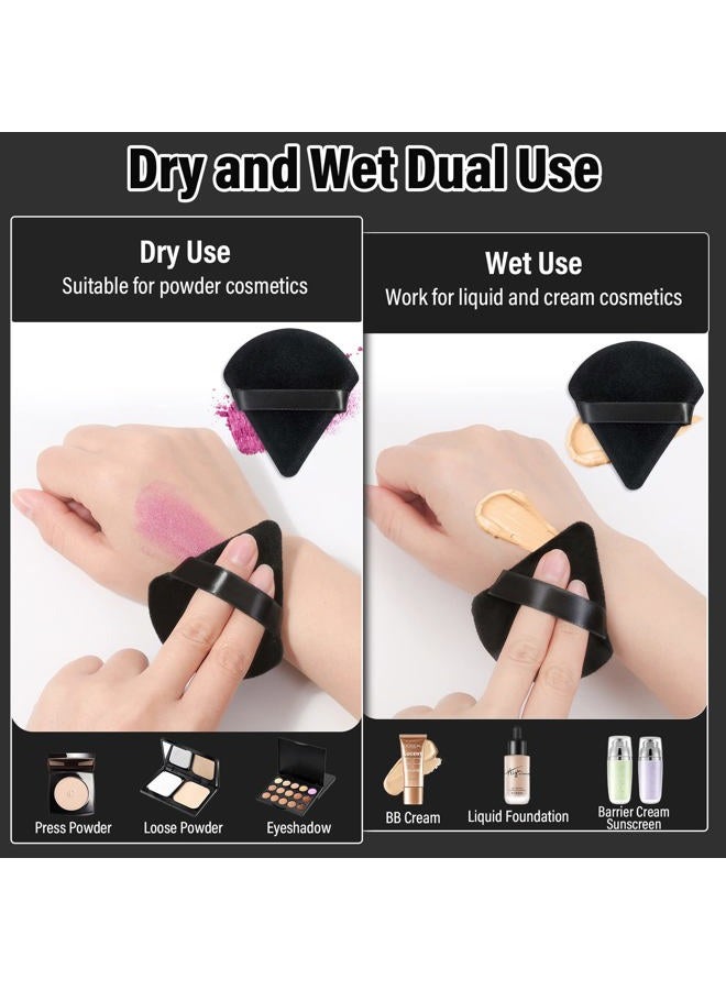 Thrilez 20pcs Triangle Powder Puff, Loose Powder Puffs Makeup Puff for Face Powder, Setting Powder Puff for Make Up, Face Puff Pads for Press Powder, Sponge Powder Applicator for Face and Eye (Black) - Image 3