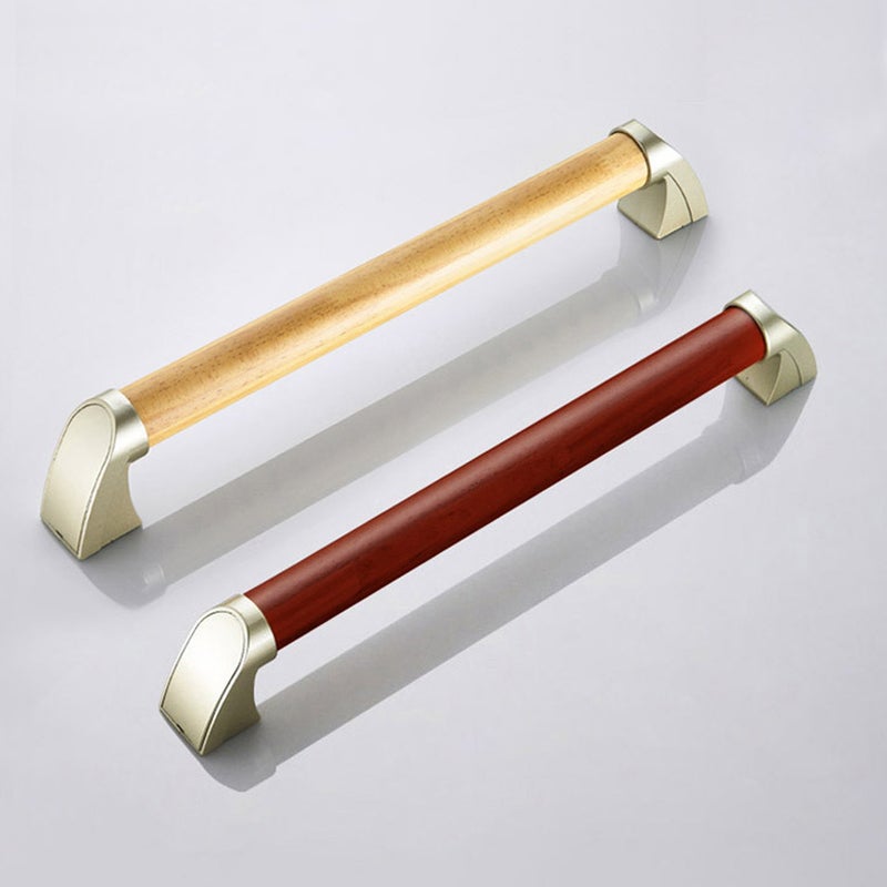 Bathroom Grab Bar Toilet Shower Bathtub Handicap Support Balance Grab Bar Zinc alloy Pine Wood Non-slip Rubber Safety Rail - Image 2