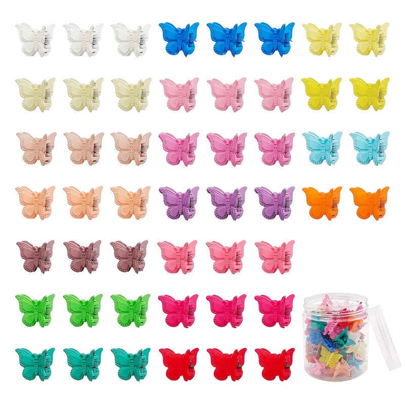 50 Packs Assorted Color Butterfly Hair Clips Beautiful Mini Butterfly Hair Clips Hair Accessories for Women and Girls Solid Color