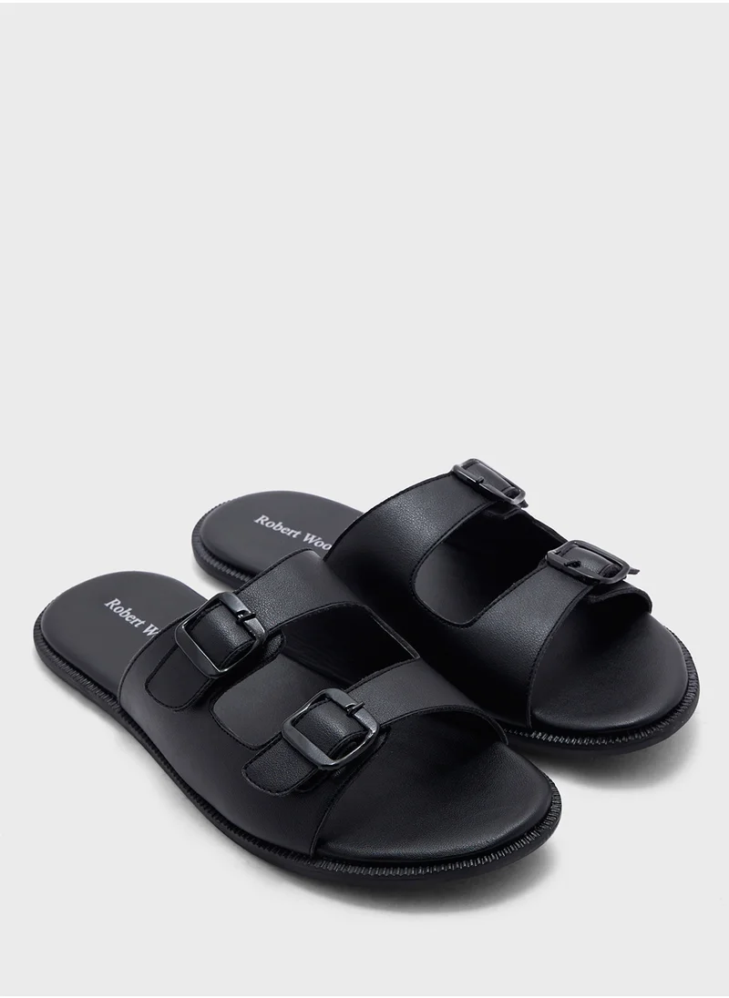 Robert Wood Dual Strap Buckle Fastning Casual Sandals