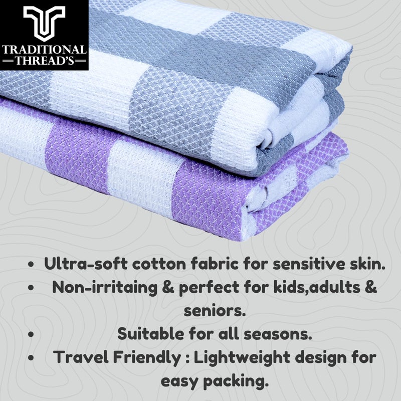 Traditional Thread's 100% Cotton Large Size Bath Towel | Ultra Soft,Absorbent,Light Weight & Quick Dry Towel for Bath, Travel, Gym, Beach |Towels for Bath Large Size |Cotton Towel | 30 X 60, Set of 2 - Image 5