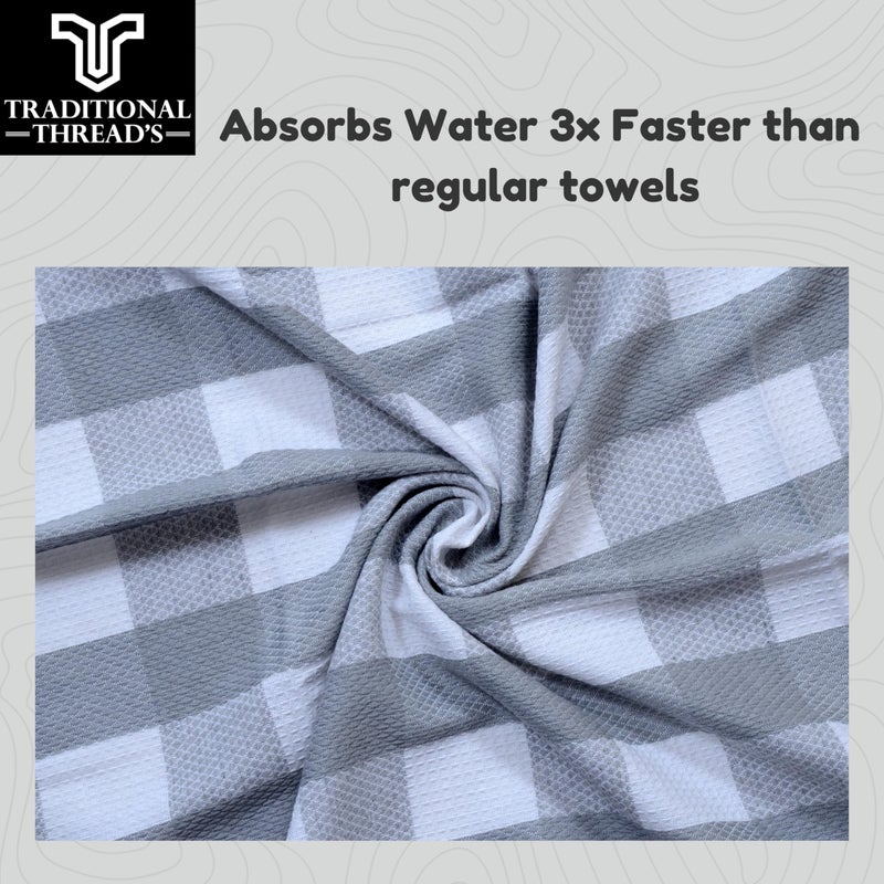 Traditional Thread's 100% Cotton Large Size Bath Towel | Ultra Soft,Absorbent,Light Weight & Quick Dry Towel for Bath, Travel, Gym, Beach |Towels for Bath Large Size |Cotton Towel | 30 X 60, Set of 2 - Image 4