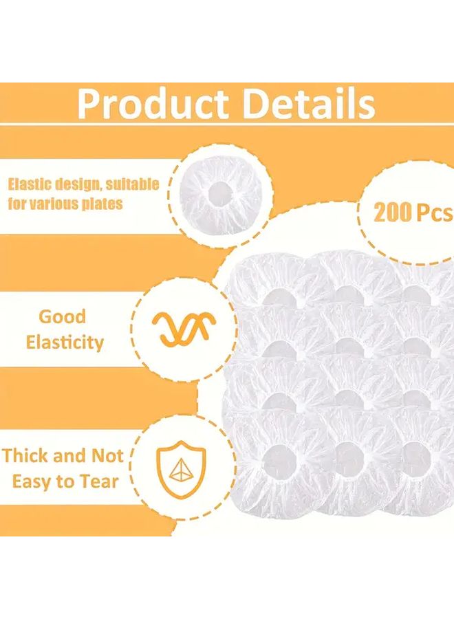 200 PCS 16 54 Inch Transparent Food Covers Stretch Bags Elastic Mouth Dustproof For Kitchen - Image 4