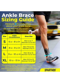 Sparthos Lace Up Ankle Brace - Support for Injury Recovery and Foot Sprains - Compression for Running, Basketball, Volleyball - Compression Stabilizer Braces - For Men & Women (Gray - XL)  - Image 5