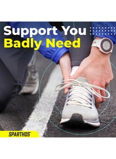 Sparthos Lace Up Ankle Brace - Support for Injury Recovery and Foot Sprains - Compression for Running, Basketball, Volleyball - Compression Stabilizer Braces - For Men & Women (Gray - XL)  - Image 2