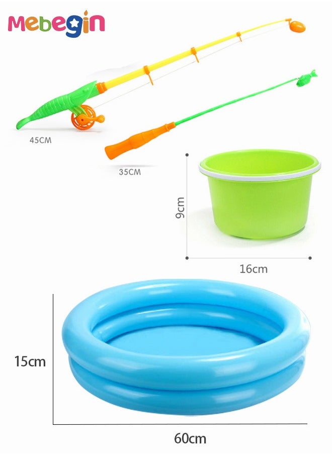 MEBEGIN Magnetic Light Up Kids Fishing Pole Bath Toy Set ,Outdoor Water Toys and Fishing Game for Kids Age  - Image 3
