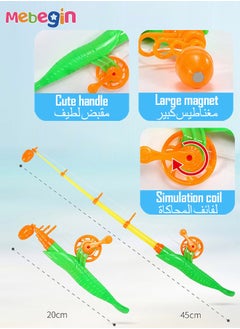 MEBEGIN مجموعة ألعاب الاستحمام المغناطيسية المضيئة للأطفال، ألعاب مائية خارجية ولعبة صيد للأطفال في سن الأطفال  - Image 5