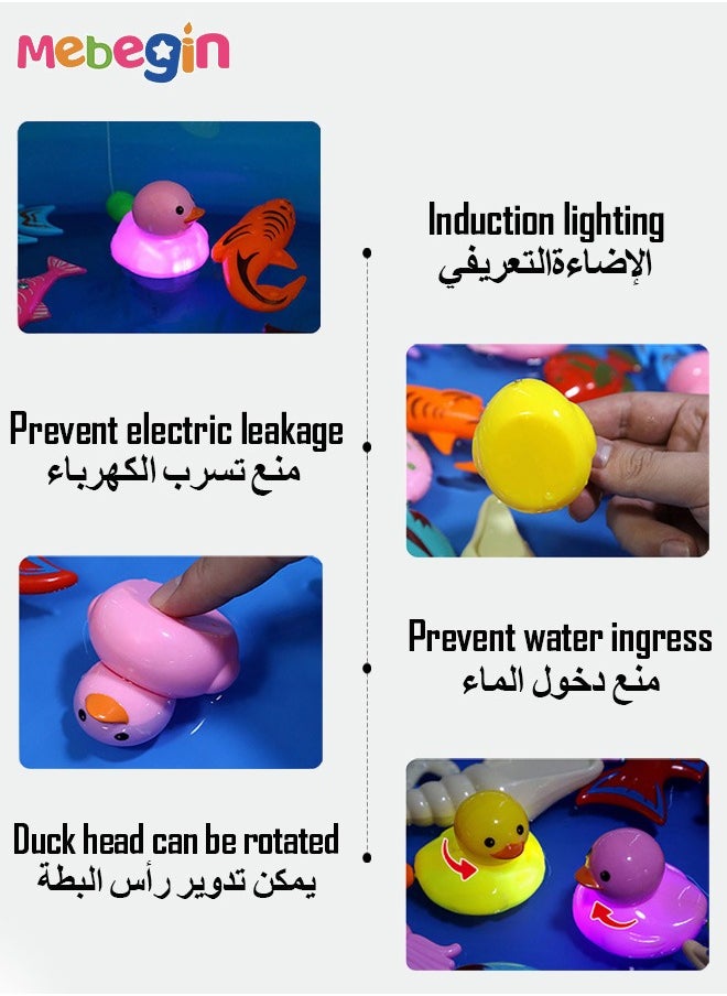 MEBEGIN - Magnetic Light Up Kids Fishing Pole Bath Toy Set ,Outdoor Water Toys and Fishing Game for Kids Age - Image 1