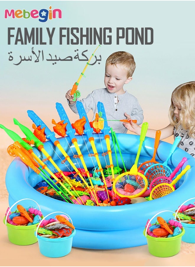 MEBEGIN Magnetic Light Up Kids Fishing Pole Bath Toy Set ,Outdoor Water Toys and Fishing Game for Kids Age  - Image 2