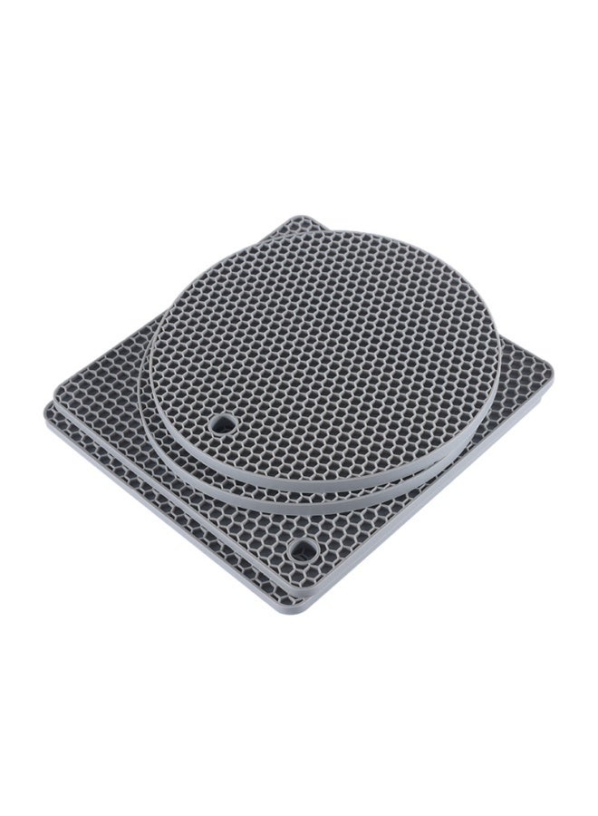 Heat Resistant Silicone Trivet Mats Non-Slip Pot Holders Hot Pads Table Mats,  Set of 4 (2 Squared + 2 Round) - Image 3