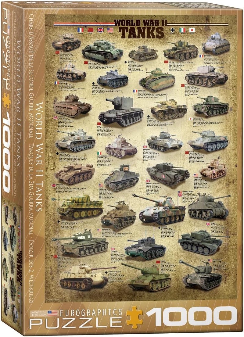 EuroGraphics Tanks of WWII 1000 Piece Puzzle  Brown