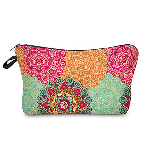 Deanfun Cosmetic Bag for Women, Mandala Flowers Waterproof Makeup Bags Roomy Toiletry Pouch Travel Accessories Gifts (51560) - Image 1