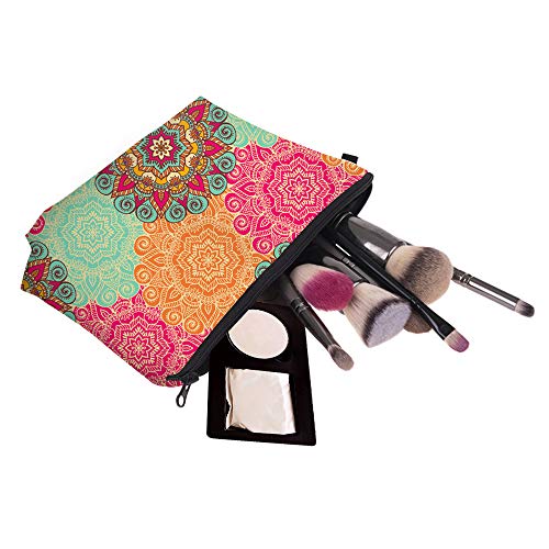 Deanfun Cosmetic Bag for Women, Mandala Flowers Waterproof Makeup Bags Roomy Toiletry Pouch Travel Accessories Gifts (51560) - Image 5