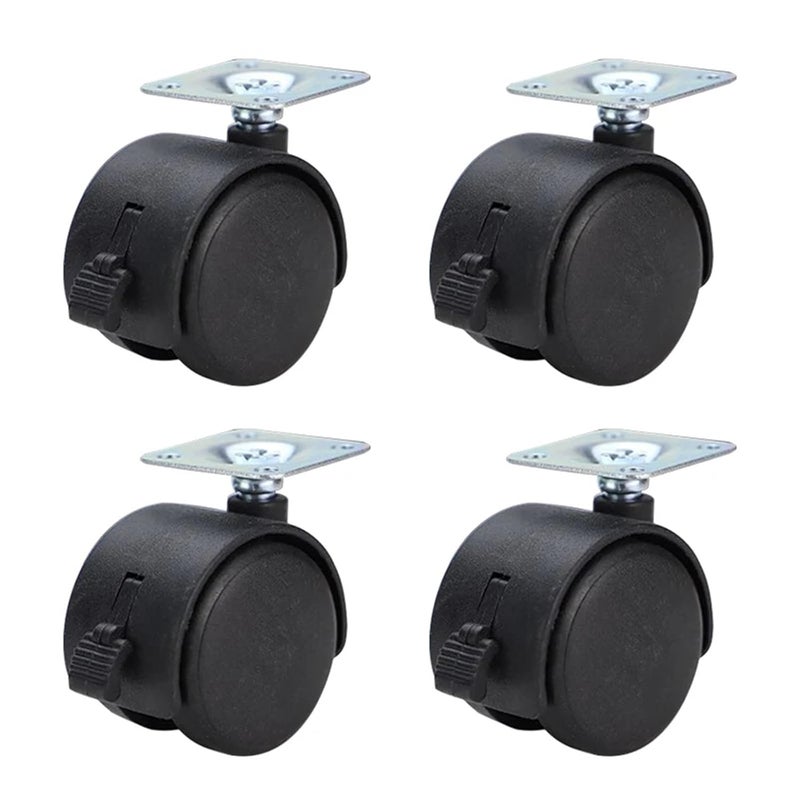 12 Pack Furniture Casters Wheels With Brakes For Tables And Shelves - Image 2