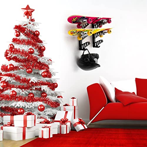 Hikeen Skateboard Rack Wall Mount Skateboard Storage Rack Skateboard Holder, Load Bearing Skateboard Rack, Vertical Space Saving Design - Image 2