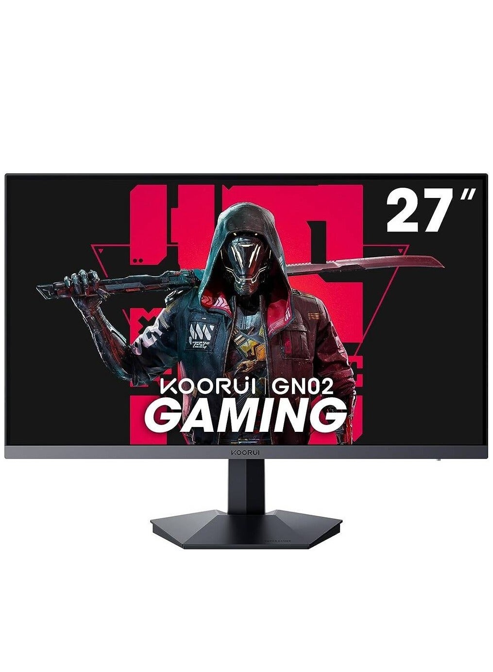 KOORUI GN02 27" FHD VA Gaming Monitor 240hz Refresh Rate, 1ms Response Time, DCI-P3 90% Color Gamut, Adaptive Sync, 1920 x 1080, HDMI, DisplayPort, Black
