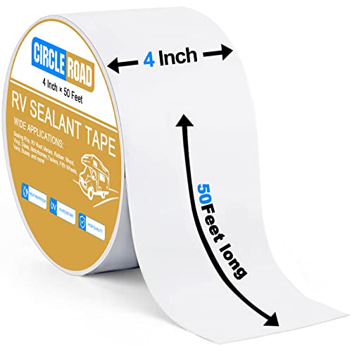 CircleRoad RV Roof Tape White, 4 Inch X 50 Feet RV Repair Sealant Tape, Stop Camper Roof Leaks, UV-Resistant, Weatherproof and Reliable for Camper, Trailer, Boat (4In-50FT) - Image 2