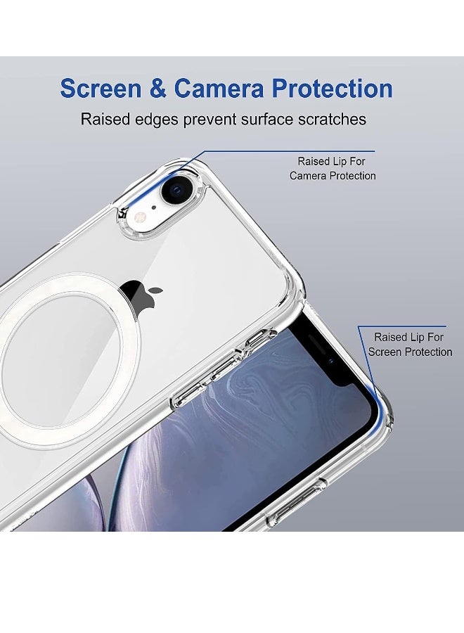 دوسالا غطاء مغناطيسي شفاف لهاتف iPhone Xr متوافق مع MagSafe - حافظة هجينة واقية مصنوعة من كريستال شفاف مع إطار سيليكون مقاوم للصدمات | حافظة رقيقة شفافة لهاتف آبل iPhone Xr - Image 5