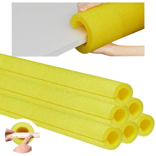 Hanaive 6 Pcs 40 Inch x 41 Inch Jumbo Foam Pool Noodles Pipe Insulation Tube Large Swimming Swim Hollow Noodle Bulk for Floating Craft Projects Pre Slit Clamp Protection Padding Bumper Yellow - Image 1