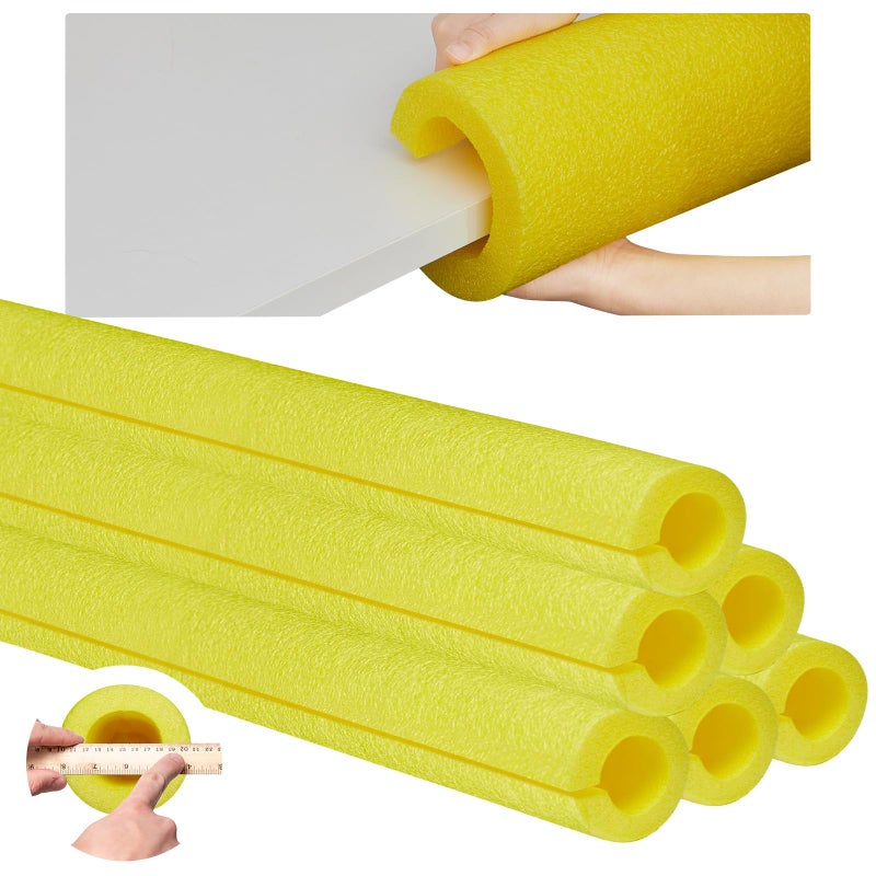 Hanaive 6 Pcs 40 Inch x 41 Inch Jumbo Foam Pool Noodles Pipe Insulation Tube Large Swimming Swim Hollow Noodle Bulk for Floating Craft Projects Pre Slit Clamp Protection Padding Bumper Yellow - Image 3