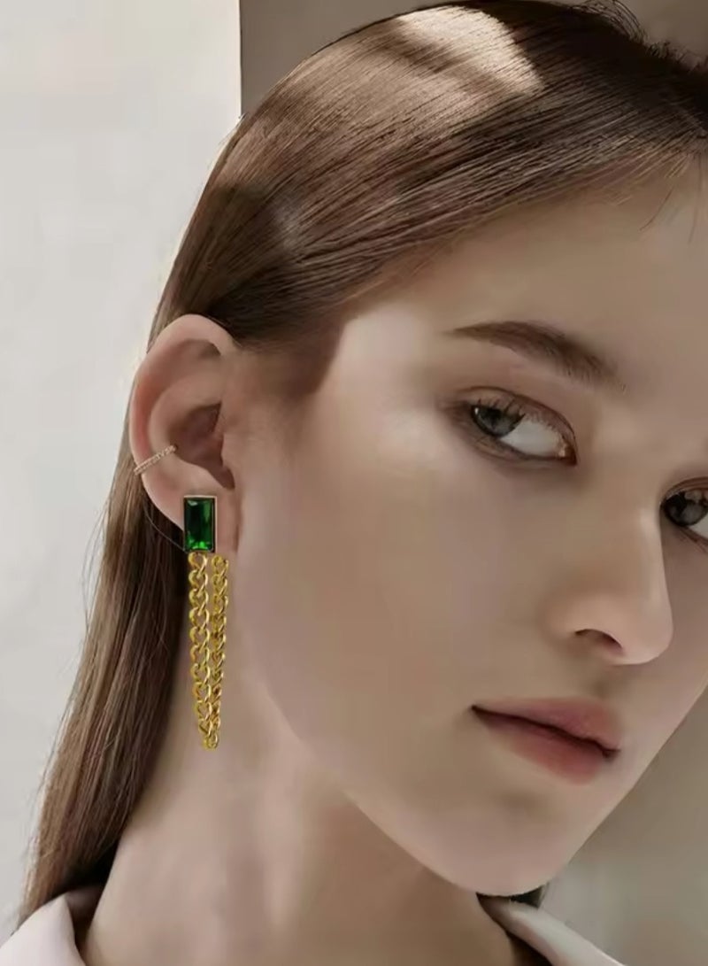 Equal Elegant Stainless Steel Gold Plated Earrings For Women - Image 1