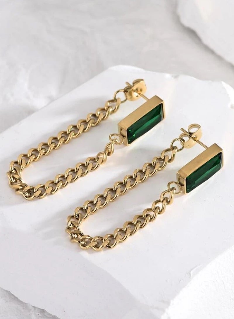 Equal Elegant Stainless Steel Gold Plated Earrings For Women - Image 2