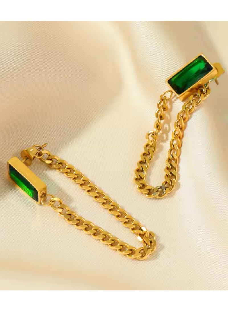 Equal Elegant Stainless Steel Gold Plated Earrings For Women - Image 4