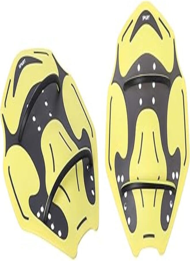 Spurt - SPURT Large Adjustable Hand Paddles for Swimming Yellow and Grey - Image 1
