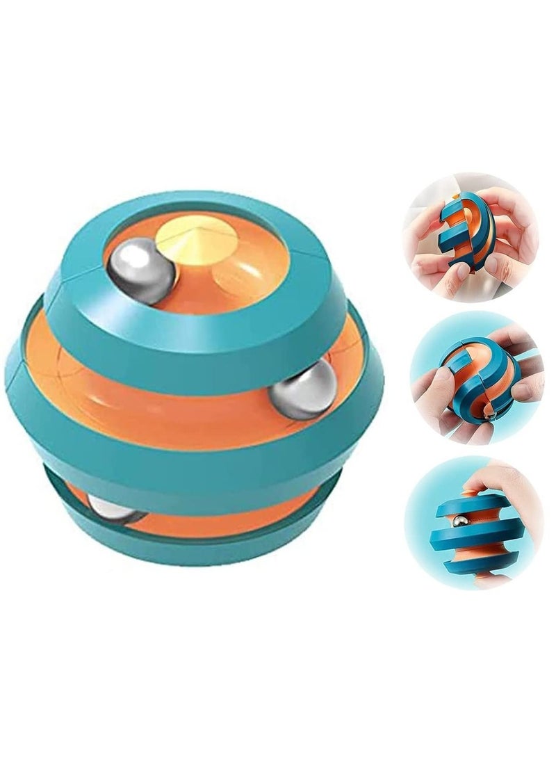 Y&D Magnetic Orbital Gyro, Fidget Ball Toy, Spinner Cube Magic Tabletop Rubiks Autism, Anti-Stress and Decompression, Educational game, Suitable for Children, Boys, Girls, Adults (Cyan)  - Image 1