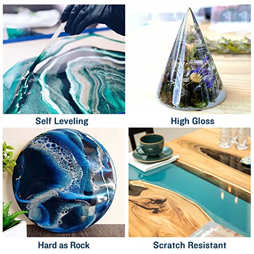 Teexpert Deep Pour Epoxy Resin, 51oz Epoxy Resin Kit for 2-4" Pour Depths, Crystal Clear & High Gloss, Bubble-Free Casting Resin for Flower Preservation, River Tables and Mold Crafts - 2:1 Mix Ratio - Image 4