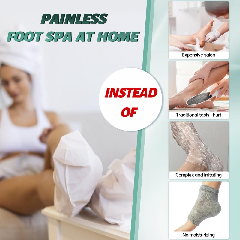 VGO 3 Pack Foot Peeling Mask, Natural Exfoliating Foot Mask, Dead Skin Callus Remover Repair Heels, Smooth Touch Feet, Hydrating Foot Care for Dry Cracked Feet - Image 5