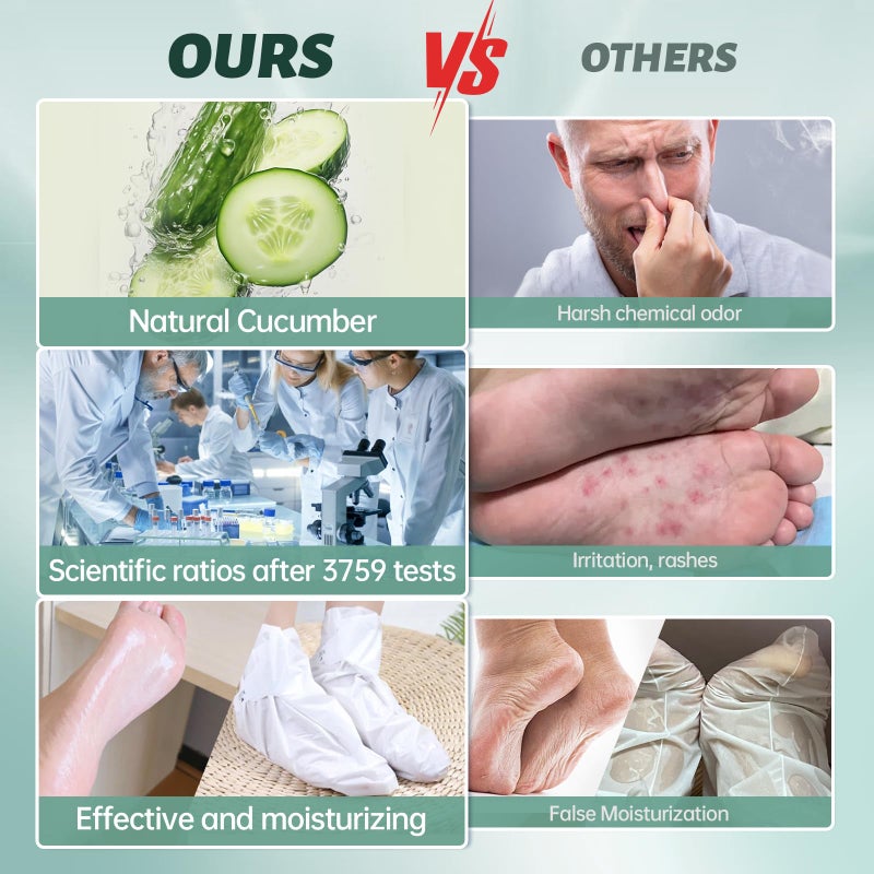 VGO 3 Pack Foot Peeling Mask, Natural Exfoliating Foot Mask, Dead Skin Callus Remover Repair Heels, Smooth Touch Feet, Hydrating Foot Care for Dry Cracked Feet - Image 4