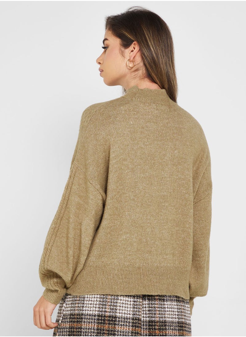 ONLY - High Neck Knitted Sweater - Image 1