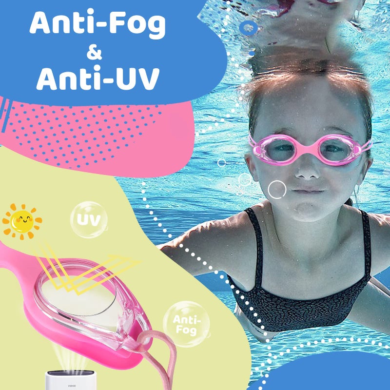Vvinca Kids-Swim-Goggles with Bungee Strap No Leaking Anti Fog Toddler-Pool-Goggles Kids 3-14 Goggles with Quick Adjust - Image 4