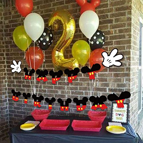 Festiko® 2 PCS Cartoon Mouse Happy Birthday Banner for Kids Theme Birthday Party Bunting Decorations - Image 5