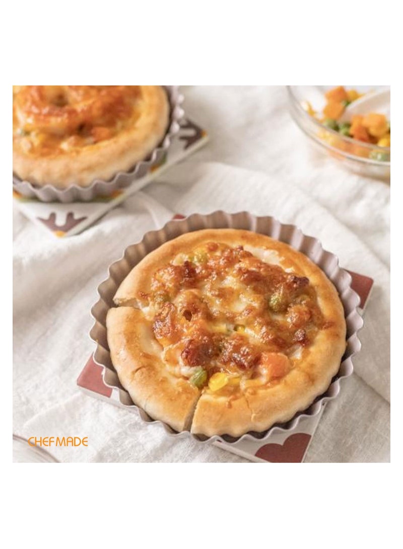 شيف ميد قالب تارت دائري غير لاصق مقاس 4 بوصة و 4 قطع - Image 5