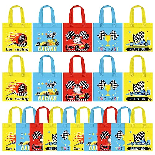 BANBALLON 20 PCS Racing Car Party Favor Bags - Non-Woven Gift Treat Bags for Kids Birthday, Car Theme Party, Baby Shower - Racer Goodie Supplies (Style 1) - Image 1