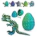 utosday Easter Eggs Filled with Dinosaur Toys 3D Printed Animals Mystery Crystal Dragon Egg with Articulated Tyrannosaurus Rex Easter Basket Stuffers Fidget Toy for Adults Kids Home Office DecorBlueGreen - Image 2